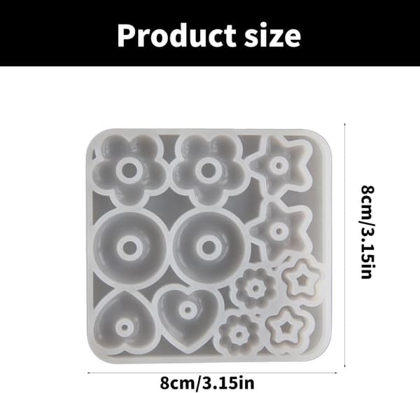 Epoxy resin form, silikoneforme til støbning, nøgleringe, resin smykker, hjerter, stjerner, blomster, øreringe