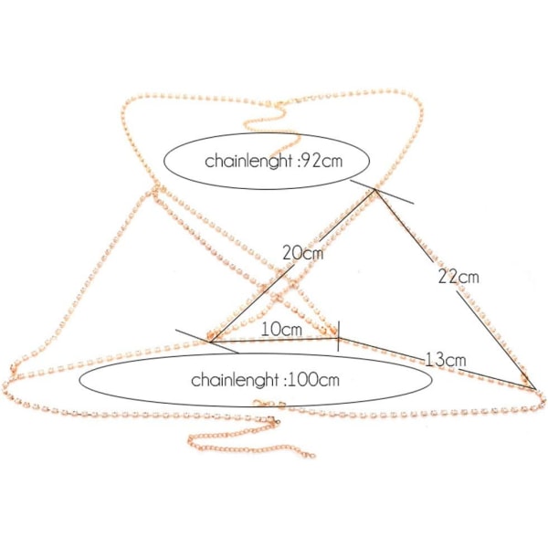 Fashion Crystal Gold Body Chain Party Bikini Crossover Chest Chains Bra Dainty Jewelry Accessories