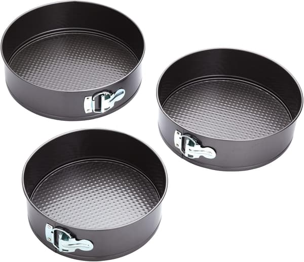 Kitchen Craft Kakformar med Non Stick Beläggning, Set om 3, Svart