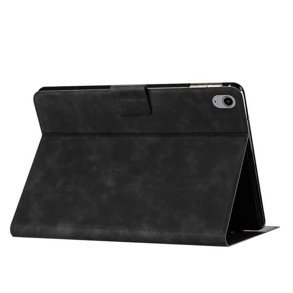 Etui til iPad 10.9 (2022) Par Kat Præget Mikrofiber Læder Smart Tablet Cover - Sort
