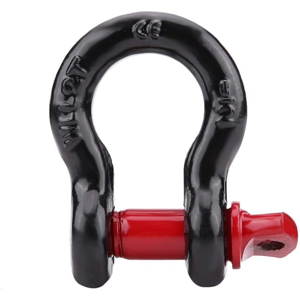 Black and Red D-Ring Shackles Load Capacity 4.75T/10,000lbs-8T 17,000lbs, Steel + Zinc Plated, for Vehicle Recovery Tugs