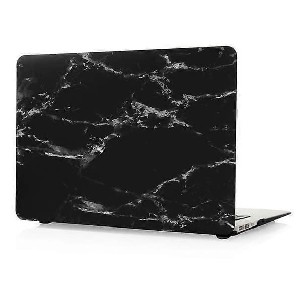 Hårdt marmor-mønster etui til MacBook Air 11,6-tommer - Hvid/Sort