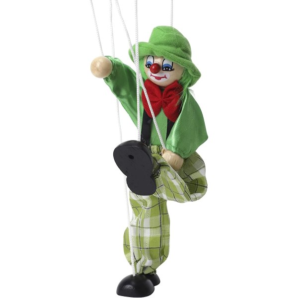 Handdocka clowndocka leksak dra docka docka kan röra händer och fötter, julklapp
