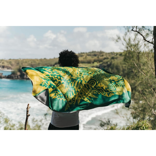 Strandhandduk - tropisk blå, unik design, extra stor, lämplig för barn och vuxna