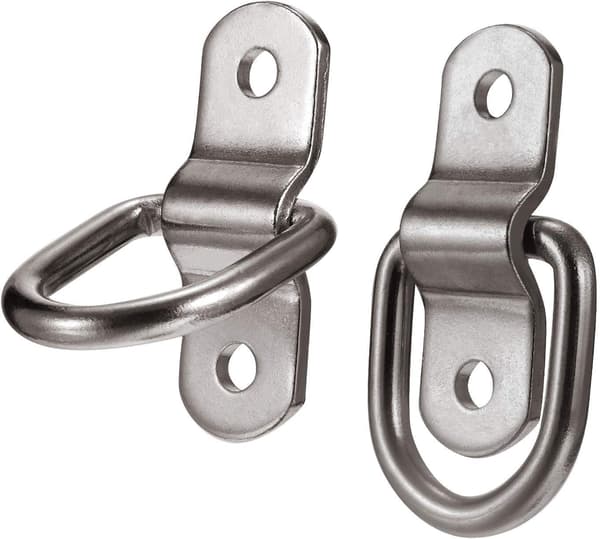 24 stk. D-ring surring 1/4 tommer rustfrit stål D-ring trailer D-ring monteringsplade til spændestropper med ratchet bil lastbil sengplade