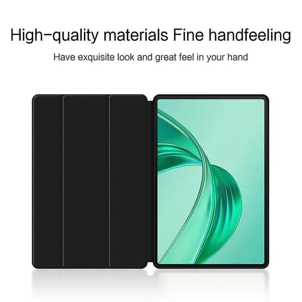 For Honor Pad X8a Etui PU Læder TPU Bagside Trifold Stand Tablet Cover - Sort