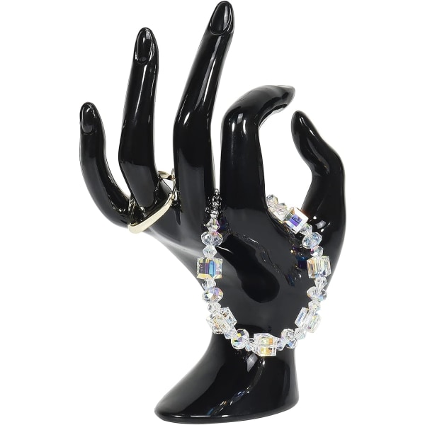 Hand Form Ring Hållare Smycken Display Hållare, Svart Rumsdekor Estetiskt armband Ring Watch Smyckeshållare för rumsinredning