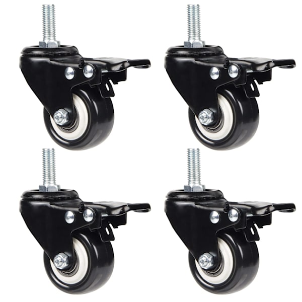 Swivel Casters 50mm Casters för möbeltransport, 40kg lastkapacitet vardera, M10 skruv