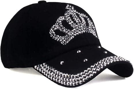 Dame Baseball Cap, Rhinestone Solhatt Justerbar Denim Jeans Hat