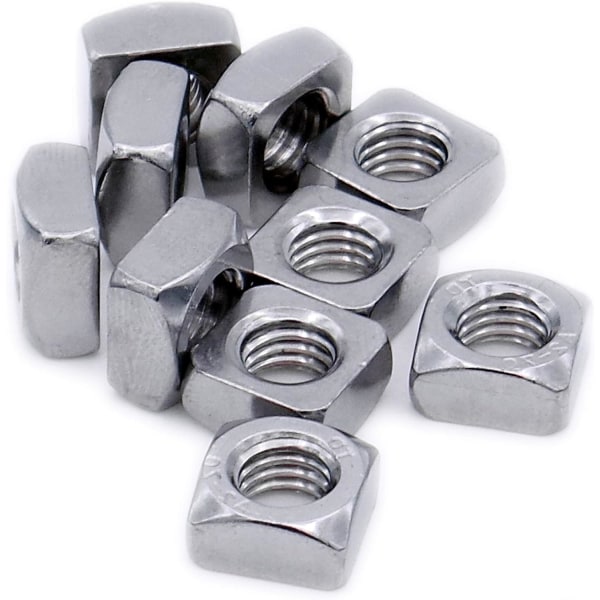 M10 (10mm) firkantet mutter (avfaset) - rustfritt stål (A2) (pakke med 20)