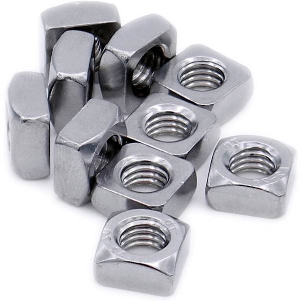M10 (10mm) neliömutteri (viistetty) - Ruostumaton teräs (A2) (20 kpl)