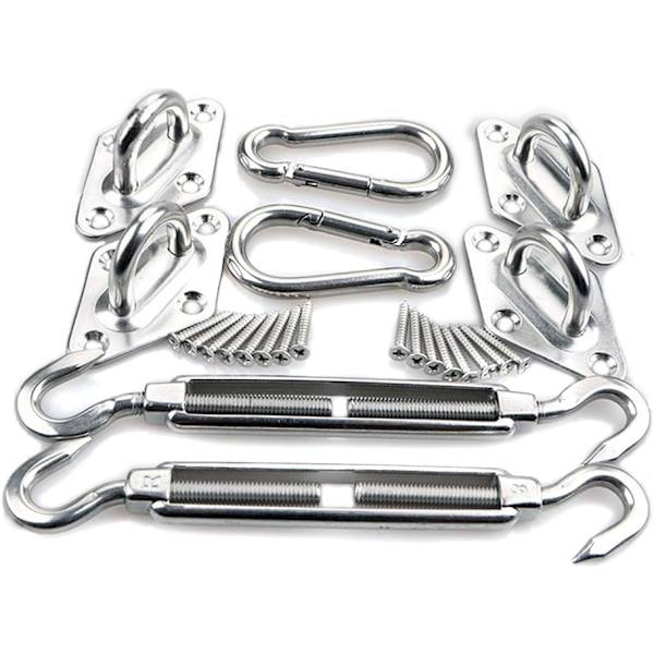 Heavy Duty Shade Sail Montering Kit for Hage Triangle og Square, Rectangle - 304 Rustfritt Stål Shade Sail Montering Hardware