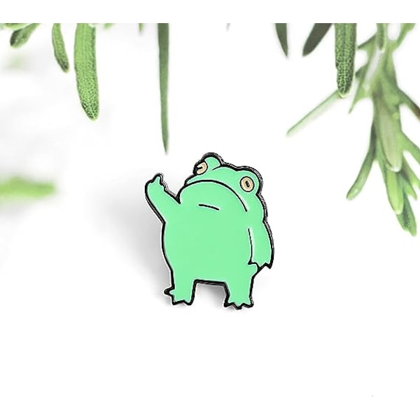 Kawaii pins tecknad söt groda brosch krage pin damkläder metall märke ryggsäck dekoration kawaii grejer
