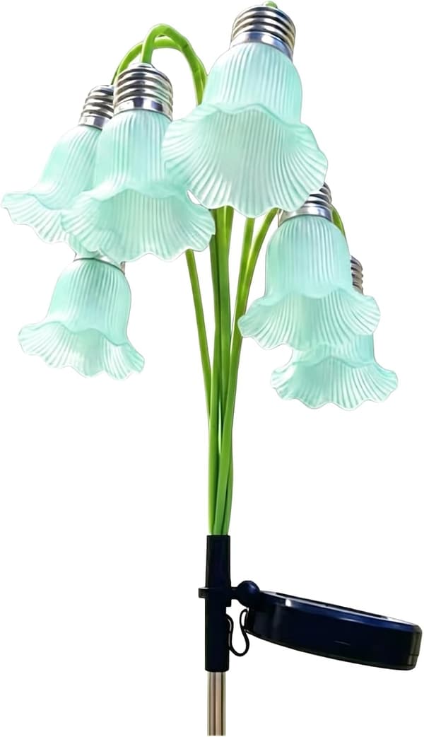 Liljekonval Solcellelamper, Udendørs Blomster Solcellehavelamper, Vandtæt Dekorativ LED Blomsterlampe, Blå Blue