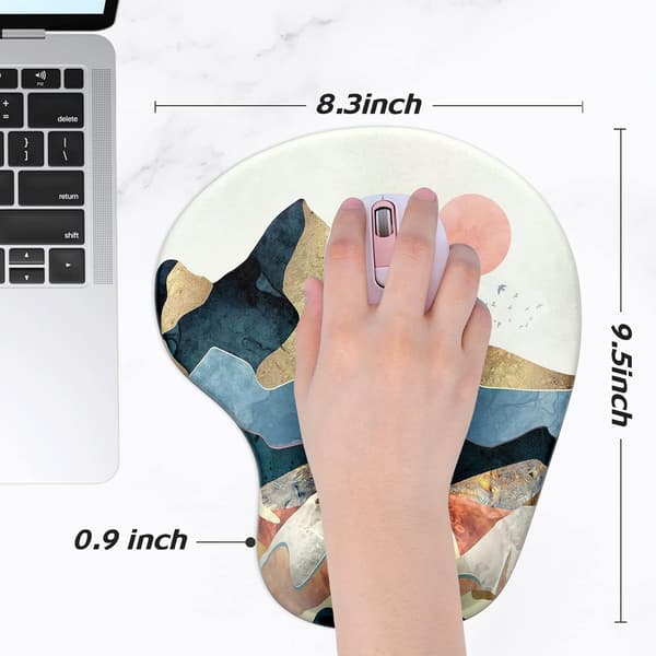 Ergonomisk musematte med håndleddsstøtte, gel-musematter med sklisikker PU-base, musematte i minneskum, søt musematte for bærbar PC, solnedgang Sunset