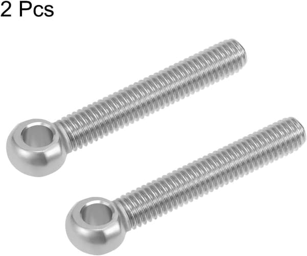 2 stk. Øjebolt løftering M8 x 50mm rustfrit stål 304 gevind