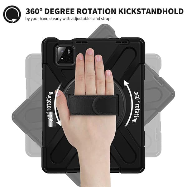 Til Xiaomi Pad 7 Etui TPU+PC+Silikone Støtteben Anti Drop Tablet Cover - Sort