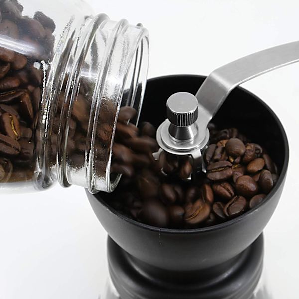 Manuell kaffekvern | Justerbar grovhet Keramisk kvern | Håndholdt kaffekvern | Kompakt sveiv for hjem, kontor og reiser