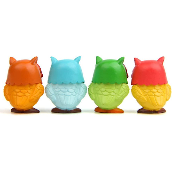 8 stk. Mini Ugle Figurer Dyr Karakter Legetøj Kage Toppere, Fe Haves Miniatur Ugle Figurer Samling Legesæt Til Jul