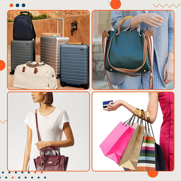 2 stk håndveskehåndtak i skinn, bagasjehåndtak, myk veskestropp-puteidentifikator for reiseveske koffert tote bag lommebok, beige