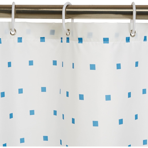 Dusjforheng i stoff - 72 x 72 tommer, for baderom 72''x72'' Blue Squares