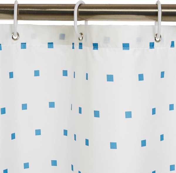 Stof Bruseforhæng - 72 x 72 Tommer, til badeværelse 72''x72'' Blue Squares