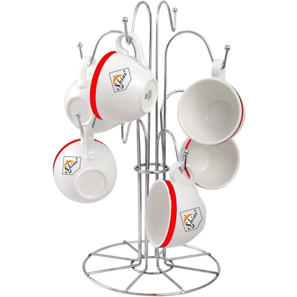 Stiligg 6/8 Kopper ELLER Banan Muggtre Chrome Tråd Stativ Holder for Hjem BAR Restauranter (8 Kopper Tre)