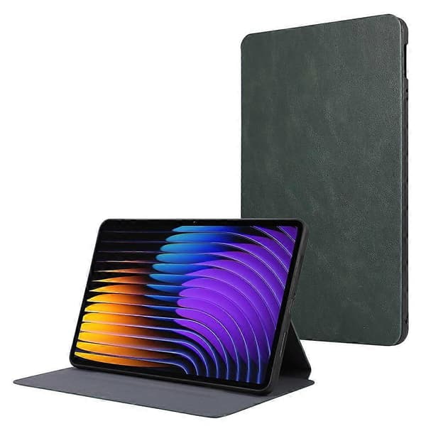 Stöttåligt PU-läderfodral med stativ för Xiaomi Pad 7/7 Pro - Grön