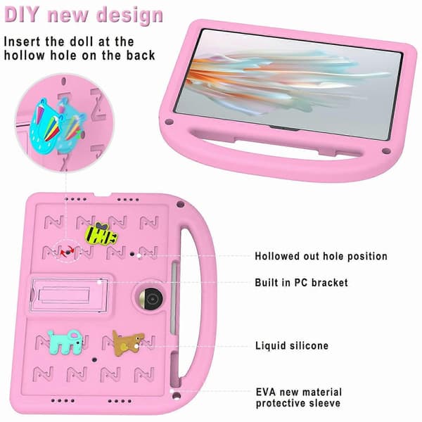Stödfodral för Honor Pad 9 EVA+PC Tablet Skyddsfodral med Axelrem - Rosa