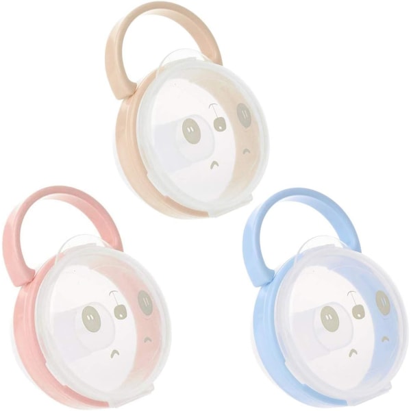 Set med 3 napphållare, resehållare för napp, förvaringslåda för napp, behållare för napp
