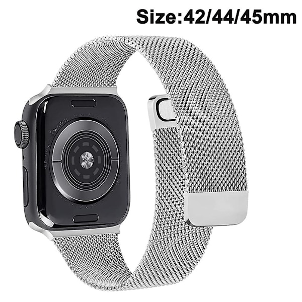 Mesh i rostfritt stål med magnetiskt lås, kompatibel med Apple Watch-armband