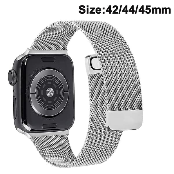 Mesh rustfrit stål magnetisk lukning kompatibel med Apple Watch-rem