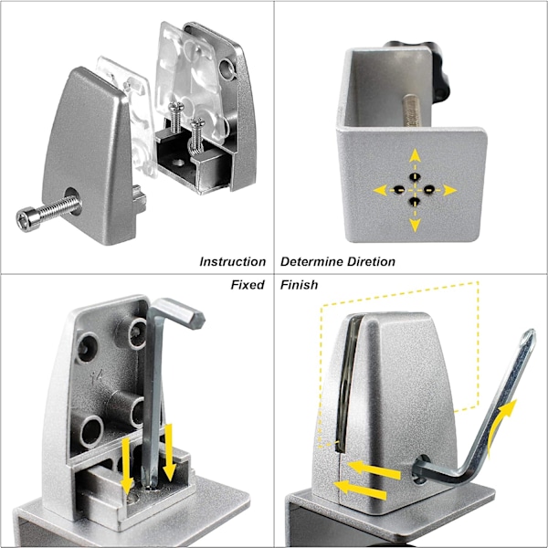 Nysningsskydd Stöd Klämma Partition Aluminium Justerbar Partition Klämma Akryl Skrivbord Avdelare Stöd
