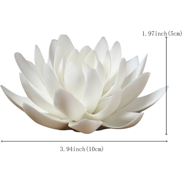 3,9 tums keramik vit Lotus rökelse brännare Blomma rökelse brännare Stick Hållare för Yoga Studio Vardagsrum Heminredning