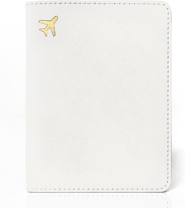 Passholder for reiseutstyr, passdeksel for reisetilbehør, reiselommebok for kvinner og menn, krem white