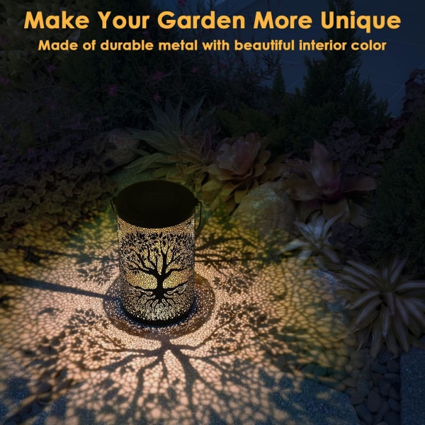 Utomhussolar trädgårdsljus, dekorativt utomhussolljus, hängande/stående, vattentät IP44, lämplig för balkong, trädgård (träd)