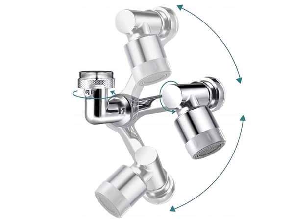 Kranmunnstykke - 1080° roterende kjøkkenkranadapter silver