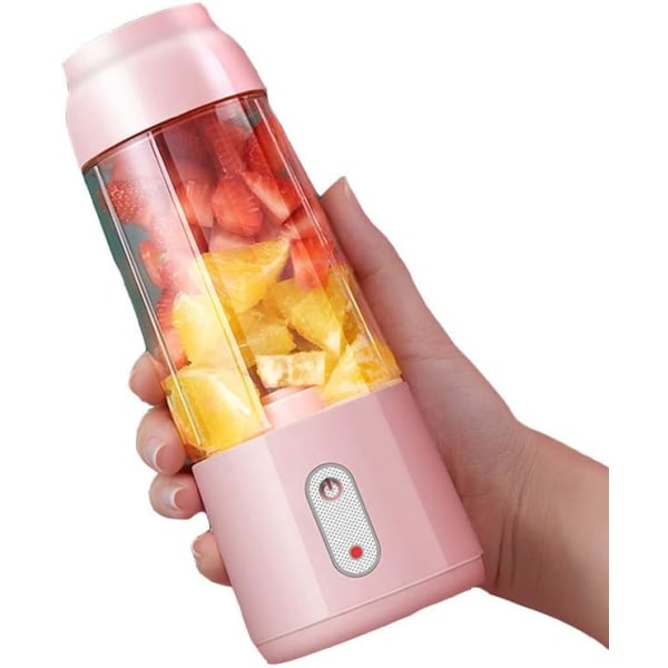 USB Bärbar elektrisk Juicer, 300 ml Mini Food Milkshake Multifunktionell Juice Cup maskin, 304 rostfritt stål och Abs Material, Rosa