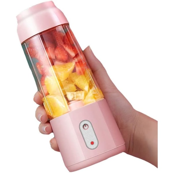 USB bærbar elektrisk juicer, 300 ml mini mad milkshake multifunktionel juice cup maskine, 304 rustfrit stål og abs materiale, pink