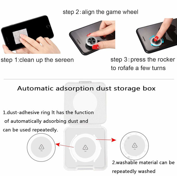 Mobiltelefon Spel Joystick Spelkontroll Pekskärm Joypad Spelkontroll