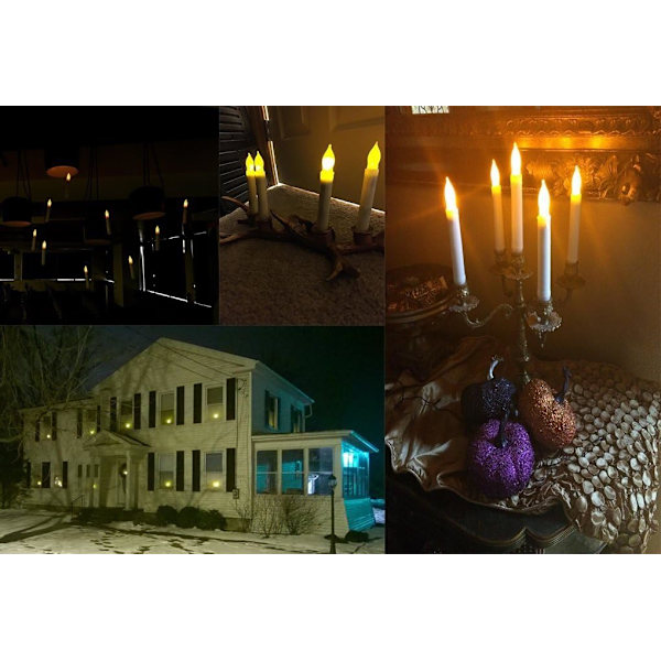 12 st flamlösa LED-ljus, avsmalnande ljus, 6,5 x 0,9 tum