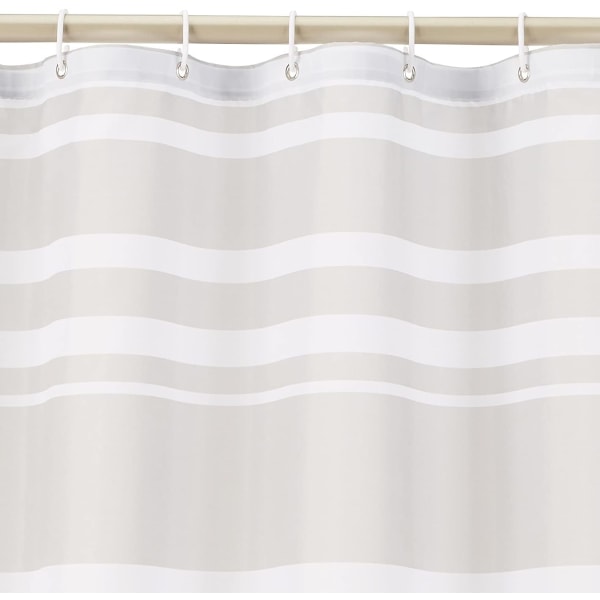 Dusjforheng i stoff - 72 x 72 tommer, for baderom 72''x72'' Gray Stripe