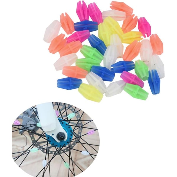 5-pack, olikfärgade cykelekerpärlor, plastfärgade pärlor, dekorativa tillbehör för barncykel