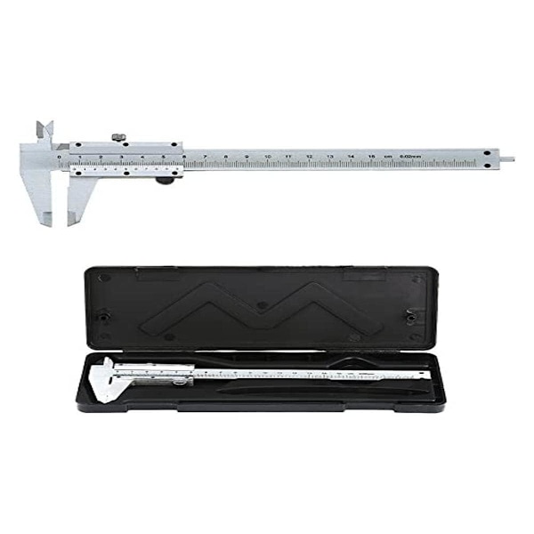 Rustfrit Stål Analog Nonius Skydelære 150mm/0.02mm Høj Præcision Mikrometer Værktøj med Dybde, Indvendig og Udvendig Måling Professionel