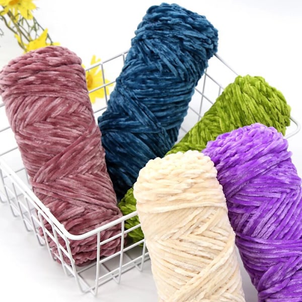 Chenillegarn, Chenillegarn för Virkning, 3 Rullar Garnbollar för DIY Stickning och Virkning, Hantverk Rose red