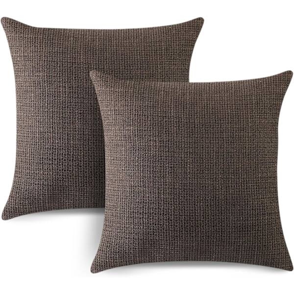 2 kpl tyynynpäällistä, yksivärinen, pellavainen tyynynpäällinen, sohvaan, makuuhuoneeseen, kotiin, 45*45cm Dark brown
