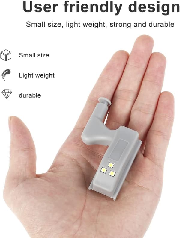 10 stk Universal Hengsel LED Sensor Lys Skapskap Klesskap Garderobe Nattlys