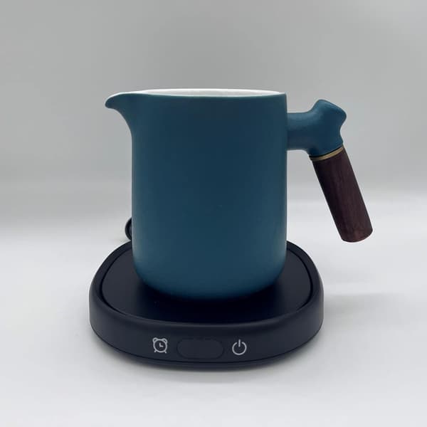 Smart kaffekopvarmer til drikkevarer og mad, stearinlysvarmer, stor panelvarmediameter op til 130 mm (sort)