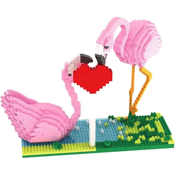 Mikro Byggeklodser Mini Kæledyrs Byggelegetøj Klodser til børn Flamingo 9 x 4 x 6 inches