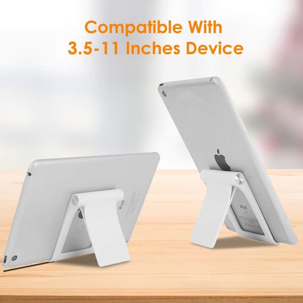 Telefonstativholder - Giftorld Multi-vinkel Justerbar Telefonbordstativ Nettbrettholder For iPhone Samsung Edge S6 Android Smarttelefon, Hvit White